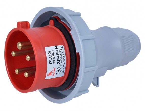 พาวเวอร์ปลั๊ก 3สาย 5ขา 16A รุ่น P2-0152-6h (ตัวผู้) SUMO